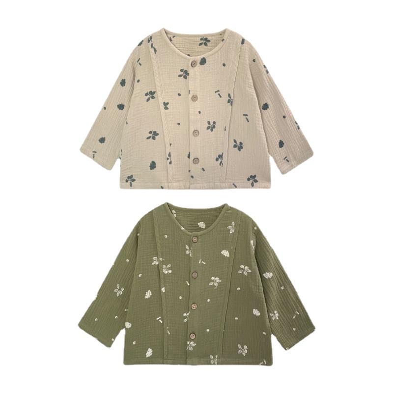 Cămașă pentru copii și bebeluți, neutru din punct de vedere al sexului, mânecă lungă, amestec poliester-bumbac 50/50, potrivită pentru nou-născuți 0–12 luni, primăvară și toamnă