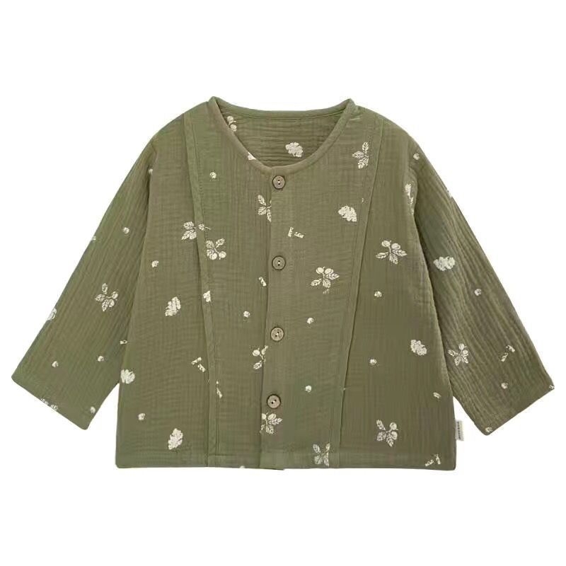 Cămașă pentru copii și bebeluți, neutru din punct de vedere al sexului, mânecă lungă, amestec poliester-bumbac 50/50, potrivită pentru nou-născuți 0–12 luni, primăvară și toamnă