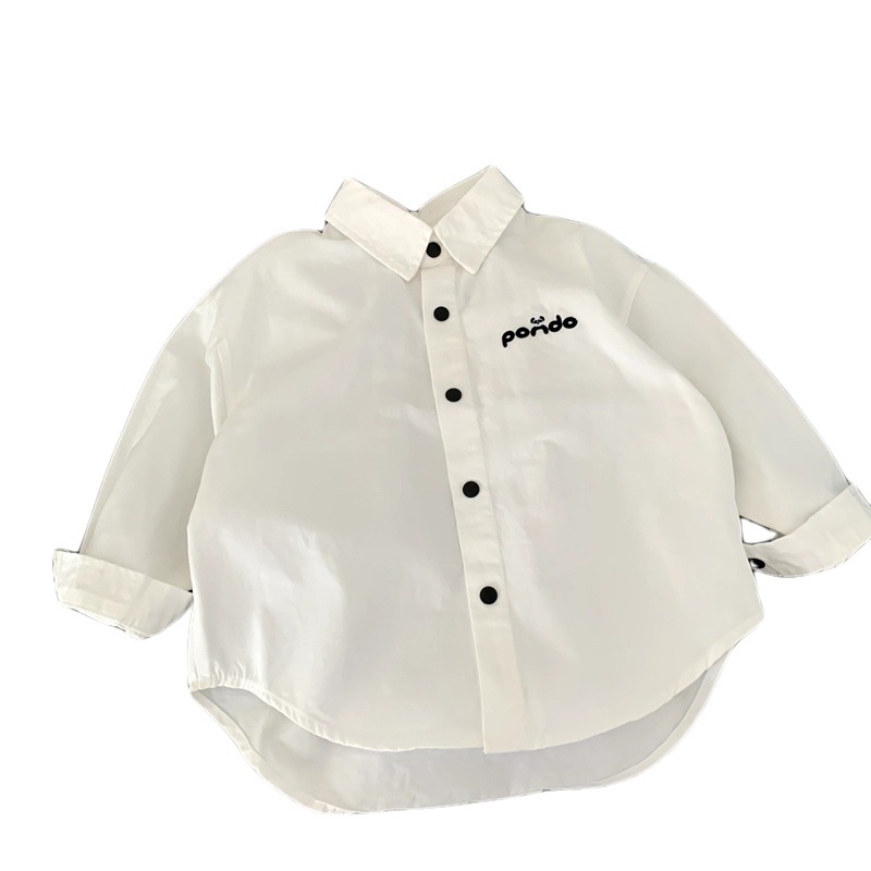 Cămașă de copii, stil coreean, guler rever, 100% bumbac, pentru băieți 3–8 ani