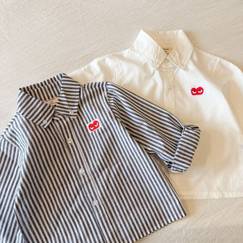 Cămașă pentru copii cu mâneci lungi, guler tip lapel, bumbac, pentru 3–8 ani, primăvară și toamnă 2025