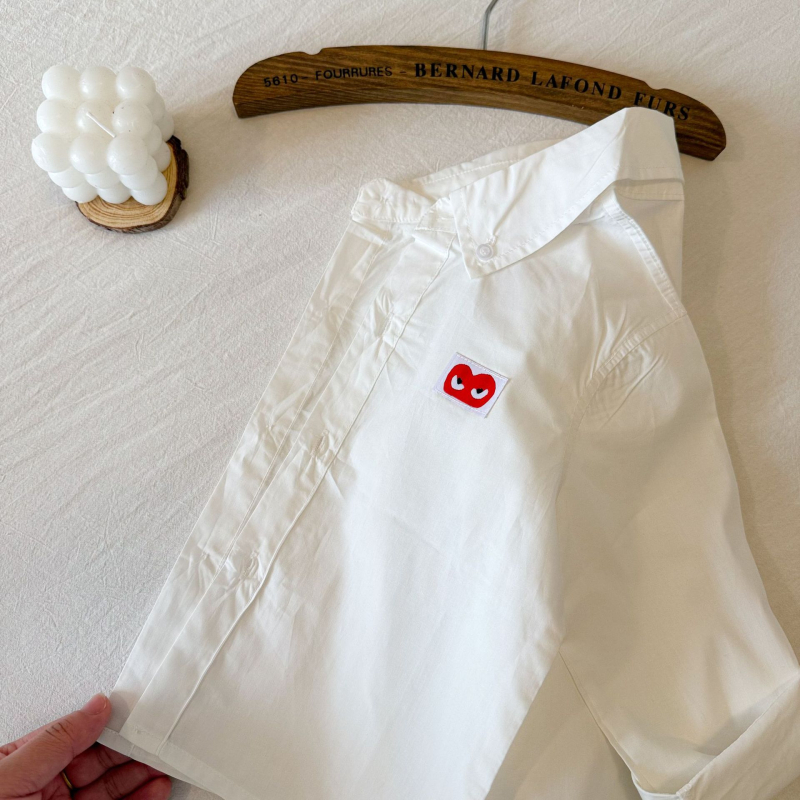 Cămașă pentru copii cu mâneci lungi, guler tip lapel, bumbac, pentru 3–8 ani, primăvară și toamnă 2025