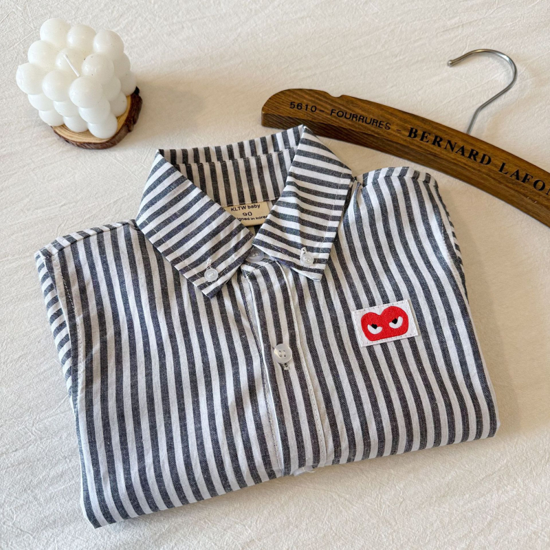 Cămașă pentru copii cu mâneci lungi, guler tip lapel, bumbac, pentru 3–8 ani, primăvară și toamnă 2025