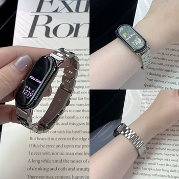 Brățară pentru Xiaomi Mi Band 10/9/8 cu NFC – versiune ceramică, trei curele din oțel