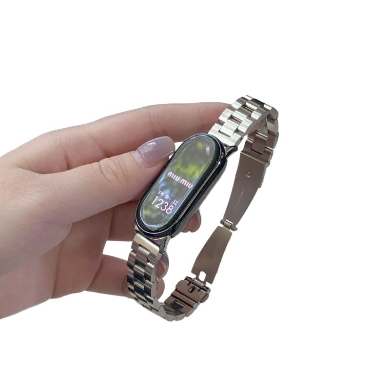 Brățară pentru Xiaomi Mi Band 10/9/8 cu NFC – versiune ceramică, trei curele din oțel