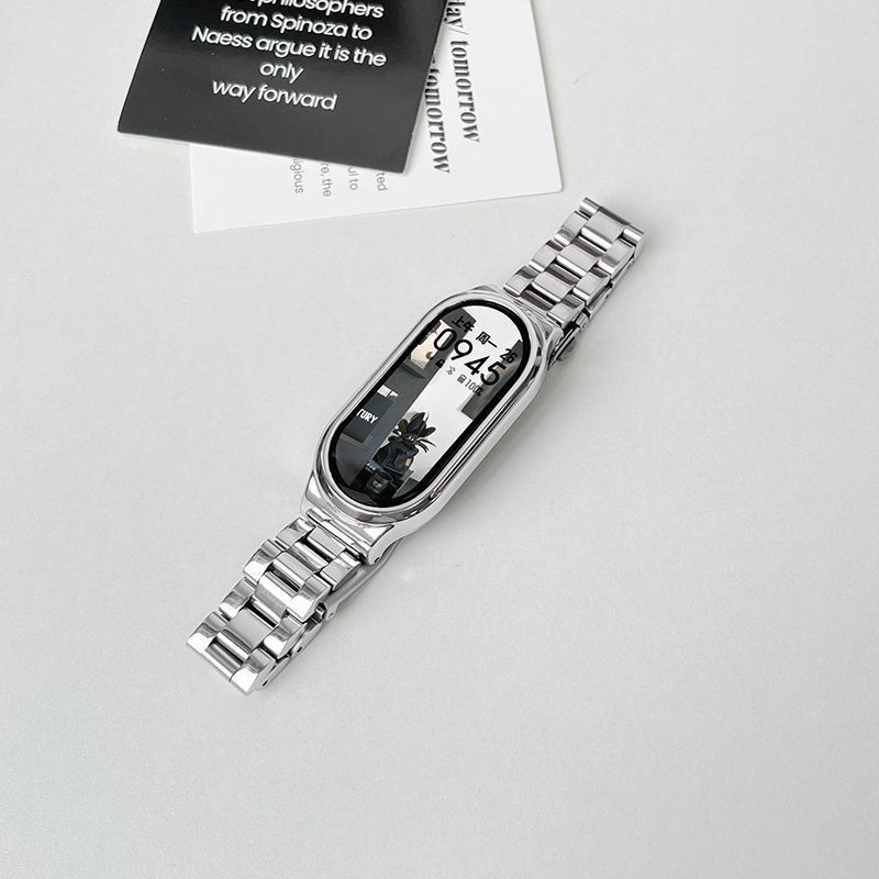 Brățară pentru Xiaomi Mi Band 10/9/8 cu NFC – versiune ceramică, trei curele din oțel