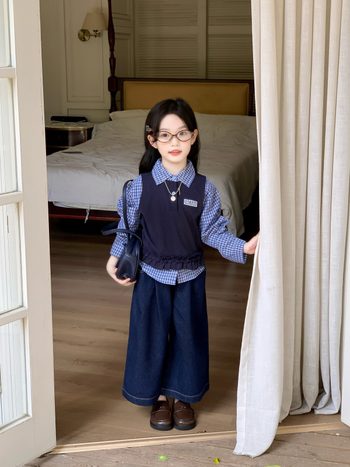 Cămașă pentru copii în stil coreean, 95% bumbac, guler rever, mâneci lungi, potrivită pentru primăvară și toamnă