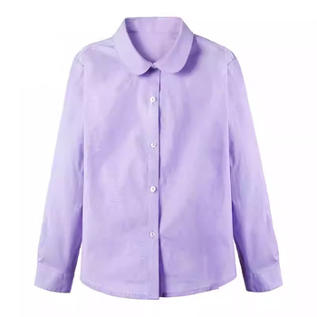 Dječja košulja, britanski stil, dugi rukav, jednobojna, 95% pamuk