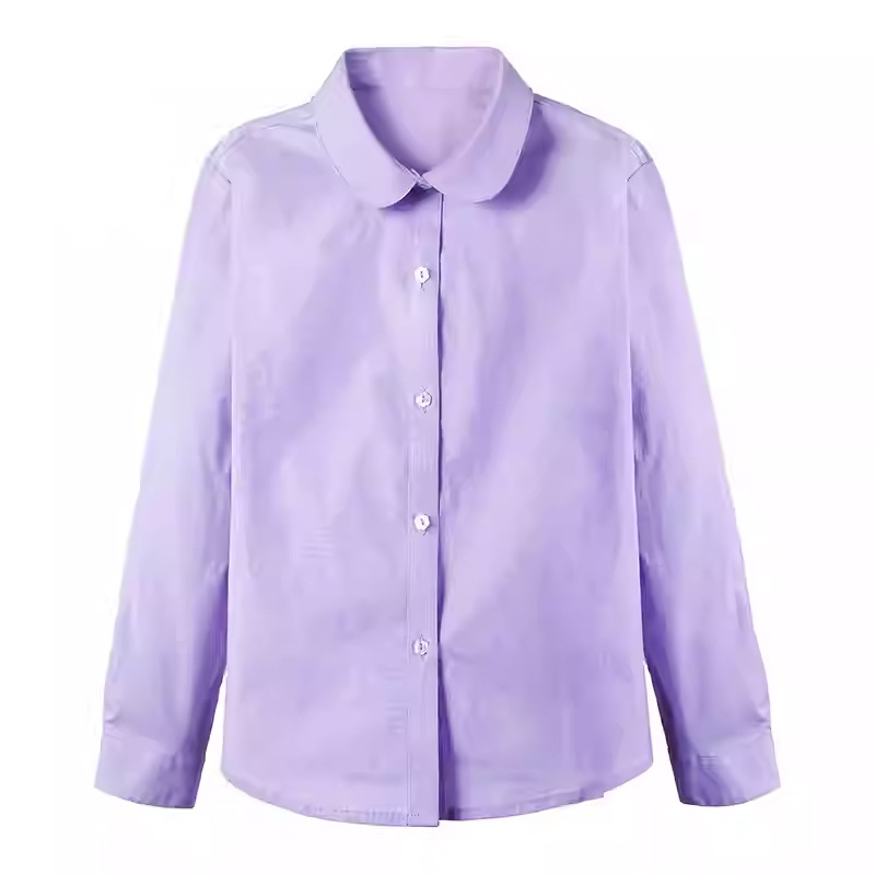 Dječja košulja, britanski stil, dugi rukav, jednobojna, 95% pamuk