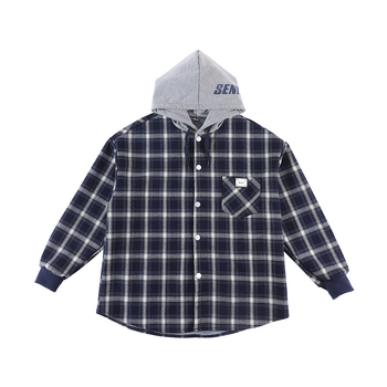 Dječja karirana pamučna košulа s dugim rukavima za proljeće i jesen, za djecu iznad 8 godina (visina 140 cm+), 85% pamuka.