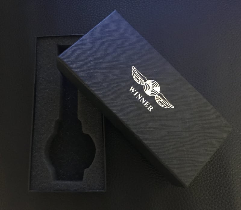 Cutie pentru ceas WINNER Jaragar Mecanic – Brand WINNER, Vara 2021, Material oglindă: Hârtie, Material curea: Hârtie