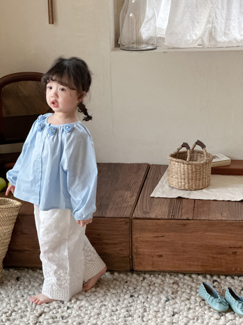 Gyerekeknek szóló tavaszi Mori stílusú ing camellia virággal, kerek nyakú, hosszú ujjú, 80% pamut, Childish