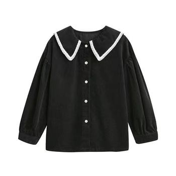 Dječja košulja s Lapel Collar, Corduroy pamuk, dugi rukavi, japansko-preppy stil