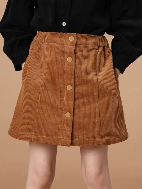 Dječja košulja s Lapel Collar, Corduroy pamuk, dugi rukavi, japansko-preppy stil