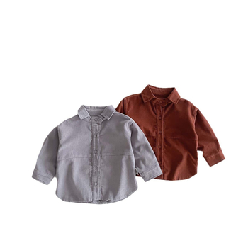 Dječja corduroy košulja-blejzer s dugim rukavima, korejski stil, rever ovratnik, meka pamuk tkanina 95%, vintage dojam