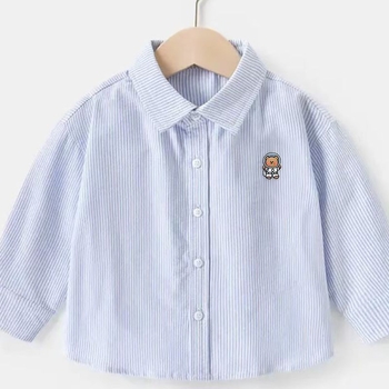 Cămașă pentru copii cu mâneci lungi, guler rever, model cu animale, pentru vârsta 3–8 ani