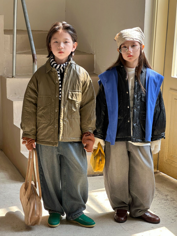 Dječja kožna jakna u korejskom stilu, PU koža, podstavljena pamukom, zimska kolekcija 2025, za djecu od 3 do 8 godina