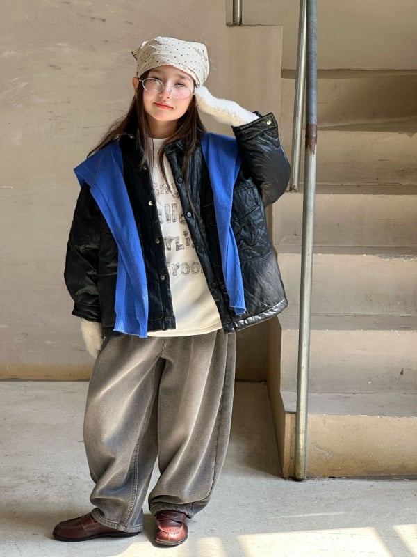 Dječja kožna jakna u korejskom stilu, PU koža, podstavljena pamukom, zimska kolekcija 2025, za djecu od 3 do 8 godina