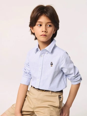 Dječja košulja od 100% pamuka, životinjski print, ovratnik tipa lapel, dugi rukavi, unisex