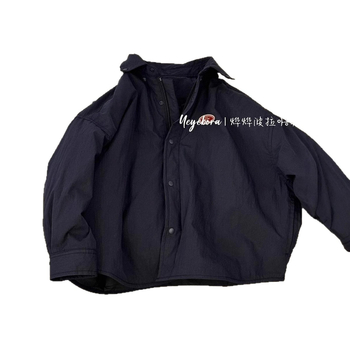 Dječja quiltirana košulja od poliestera, ležerni stil, dugi rukavi, kvadratni ovratnik, jednofarbni uzorak