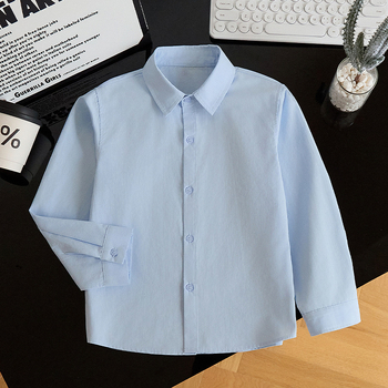 Dječja košulja s dugim rukavima, rever ovratnik, meka na dodir tkanina, 100% pamuk