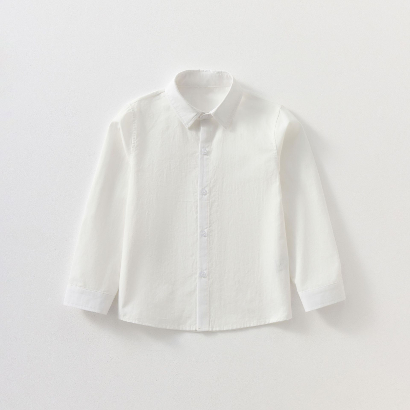 Dječja košulja s dugim rukavima, rever ovratnik, meka na dodir tkanina, 100% pamuk
