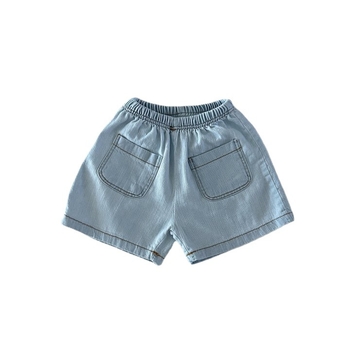 Dječji set od denima: košulica s kratkim rukavima i šortsevi, korejski stil, 95% pamuk, mekan završetak, za djecu 3–8 godina