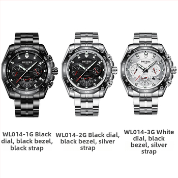 Boyzhe WL014 Automatski mehanički muški sat, vodootporan do 30 m, svijetli u mraku, kalendar, remen od nehrđajućeg čelika