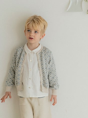 Dječja košulja u korejskom stilu, pamuk–len mješavina, rever ovratnik, duge rukave, 70% pamuk + 30% len