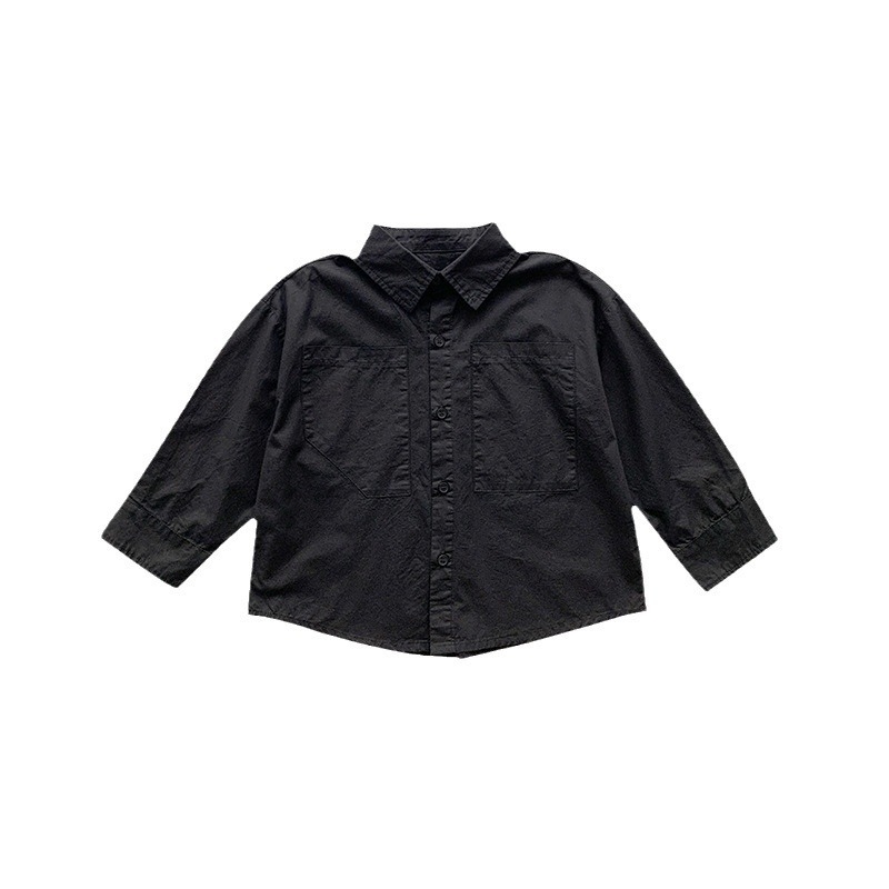 Dječja košulja s izvezkom, ovratnik s reverom, kratki rukavi, mješavina pamuka i poliestera, mekana obrada