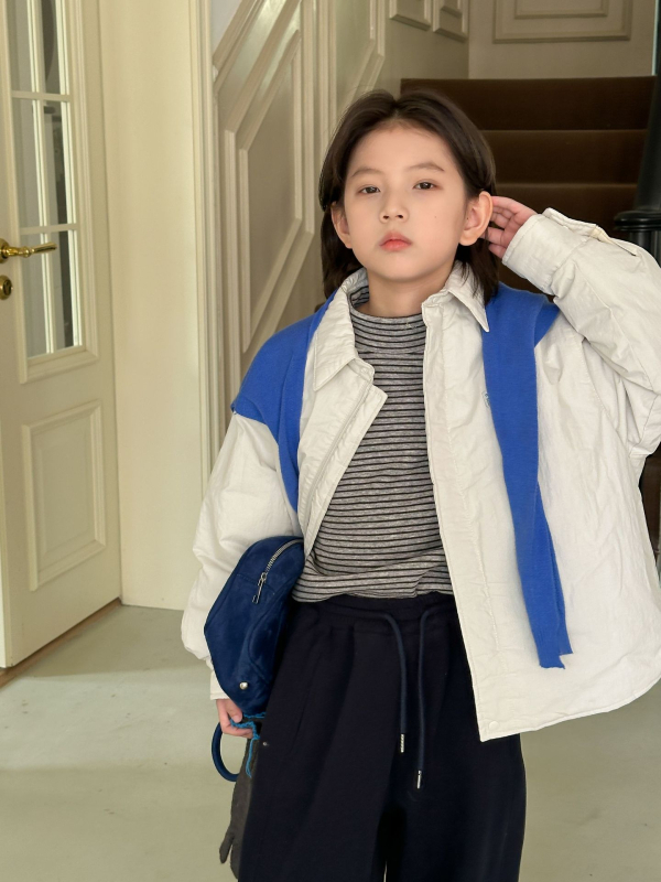 Dječja košulja u korejskom stilu s punjenjem od pamuka, dugi rukav, zimska sezona, unisex za djecu 3–8 godina