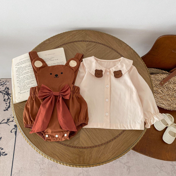 Dječja košulja, korejskog stila, dugi rukavi, 100% pamuk, za uzrast 1–3 godine