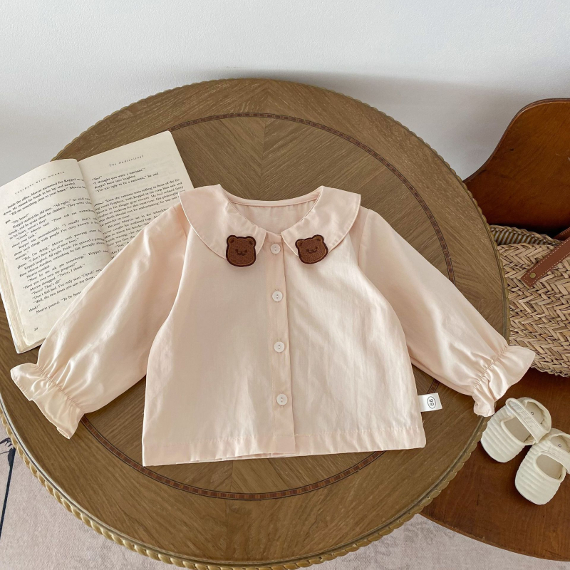 Dječja košulja, korejskog stila, dugi rukavi, 100% pamuk, za uzrast 1–3 godine