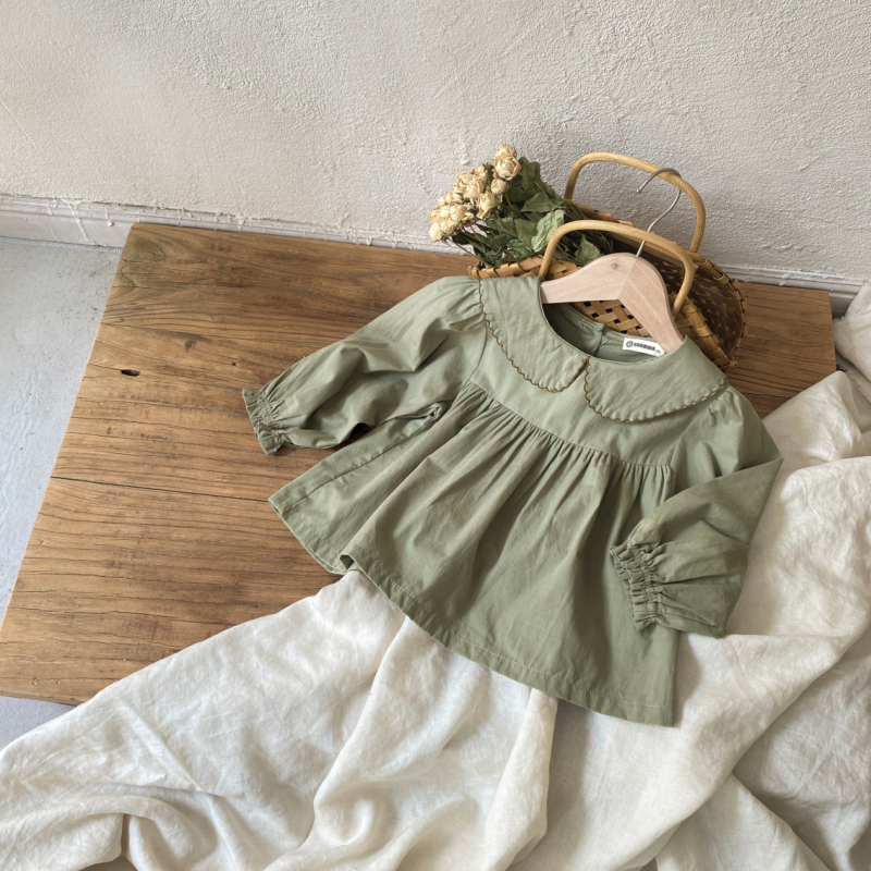 Dječja košulja, korejski stil, ovratnik s reverom, 100% pamuk, za dob 3–8 godina