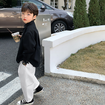 Dječja košulja - Korejski stil, ovratnik s reverom, dugi rukav, jesen, uzrast 3–8 godina