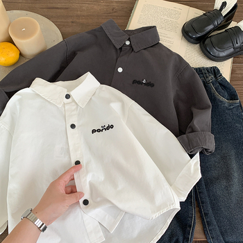 Jimmy@carte Dječja košulja s dugim rukavima, 100% pamuk, uzorak s slovima, ležerni stil, za uzrast 3–8 godina, jesen 2025