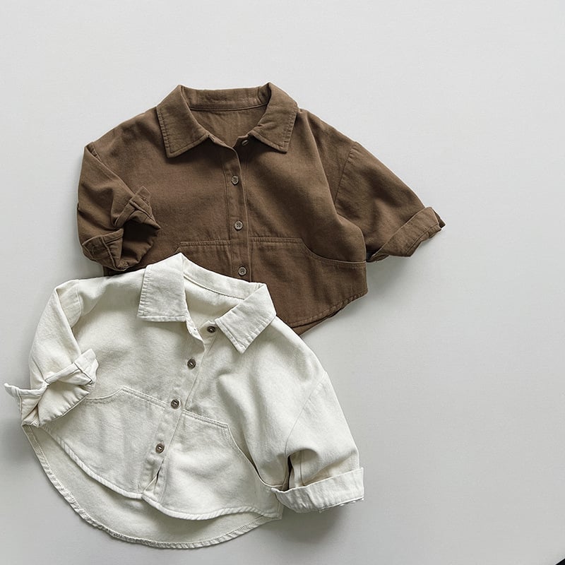 Dječja košulja, korejski stil, dugi rukavi, 100% pamuk, mekana tkanina