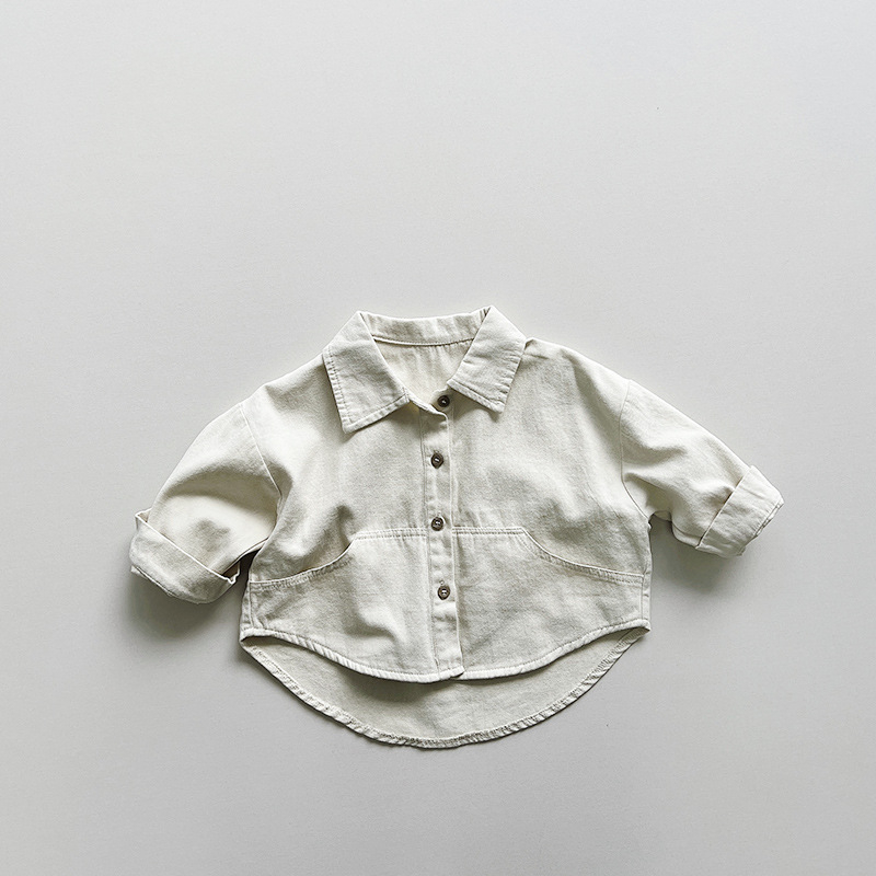 Dječja košulja, korejski stil, dugi rukavi, 100% pamuk, mekana tkanina