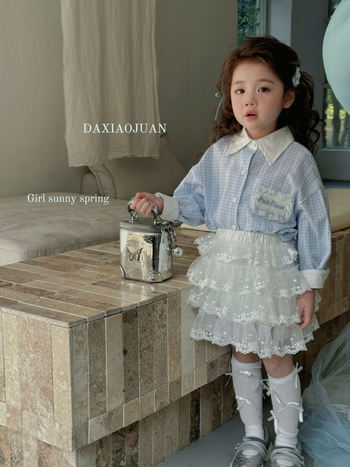 Dječja košulja za djevojčice, korejski stil, dugi rukavi, 60% pamuk, uzrast 3–8 godina