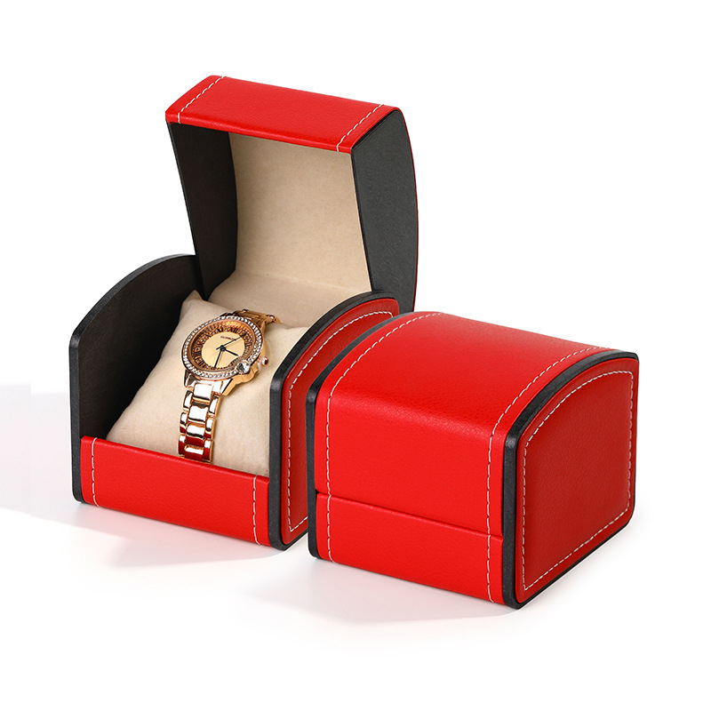 Kutija za satove od PU kože s lukasto preklopnim poklopcem | Poklon pakiranje / nakita