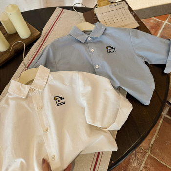 Dječja košulja s dugim rukavima, korejskog stila, V-izrez (80% pamuka)