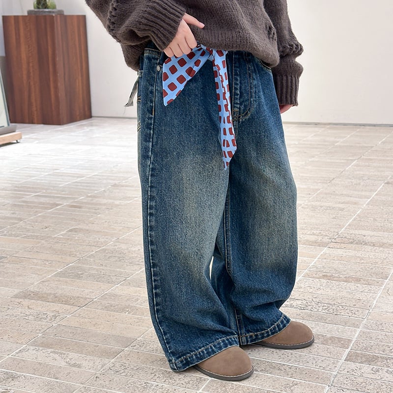 Dječja košulja u korejskom stilu s karom, s izvezenim slovom, rever ovratnik, pamuk, dugi rukav