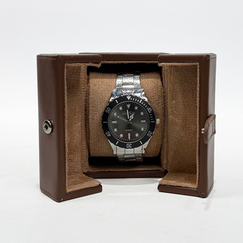 Prijenosna kutija za pohranu satova, PU materijal, jedno odjeljenje, otporna na prašinu i padove, dvostruko otvaranje, putna kutija za mehaničke satove, ručna izrada, model 1016A1