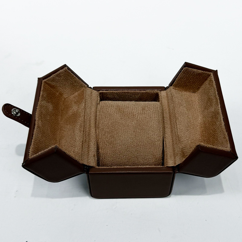 Prijenosna kutija za pohranu satova, PU materijal, jedno odjeljenje, otporna na prašinu i padove, dvostruko otvaranje, putna kutija za mehaničke satove, ručna izrada, model 1016A1