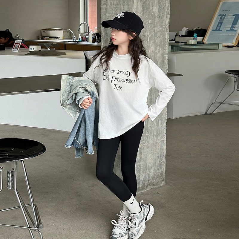 Cămașă de denim pentru fete, stil coreean, guler pătrat, mâneci lungi, culoare solidă, țesătură tratată moale, pentru copii de peste 8 ani