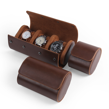OJR kutija za mehaničke satove, prijenosna putna kutija, PU koža + baršun, gravurna otisak, za poklon i pakiranje nakita, pakiranje: OPP/bijela kutija
