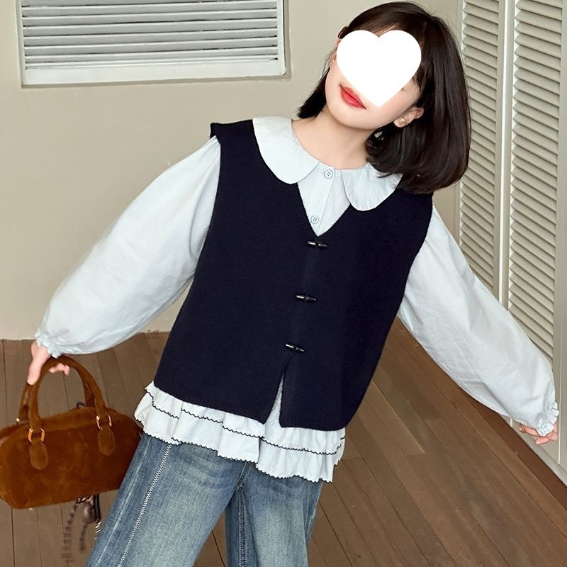 Dječji trodijelni kostim od corduroya s Rabbit Fur 50–70%, Leisure stil, proljeće 2025