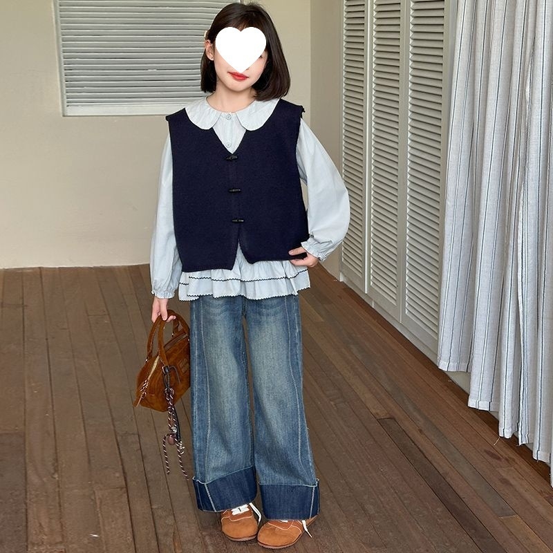 Dječji trodijelni kostim od corduroya s Rabbit Fur 50–70%, Leisure stil, proljeće 2025