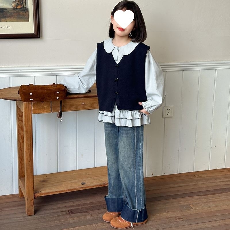 Dječji trodijelni kostim od corduroya s Rabbit Fur 50–70%, Leisure stil, proljeće 2025