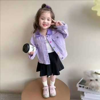 Cămașă pentru copii cu mânecă lungă, țesătură Cowboy 80% poliester, culoare solidă, nasturi în linie, primăvară-toamnă, stil lejer