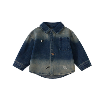 DIANXI Dječji dvodijelni set za dječake: denim košulja-jakna i pamuk hlače, korejski stil, jesen 2025